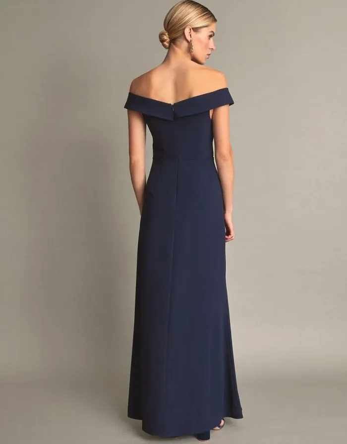 Monsoon Beatrice Crepe Bardot Maxi Dress Blue Women Occasionwear Monsoon Beatrice Crepe Bardot Maxi Dress Blue Women Occasionwear