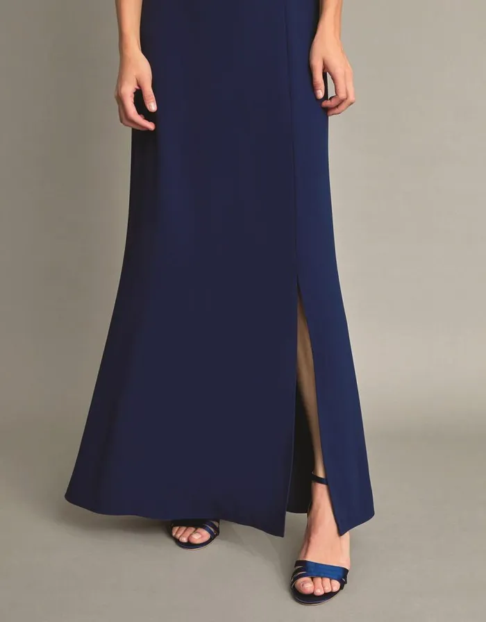 Monsoon Beatrice Crepe Bardot Maxi Dress Blue Women Occasionwear Monsoon Beatrice Crepe Bardot Maxi Dress Blue Women Occasionwear