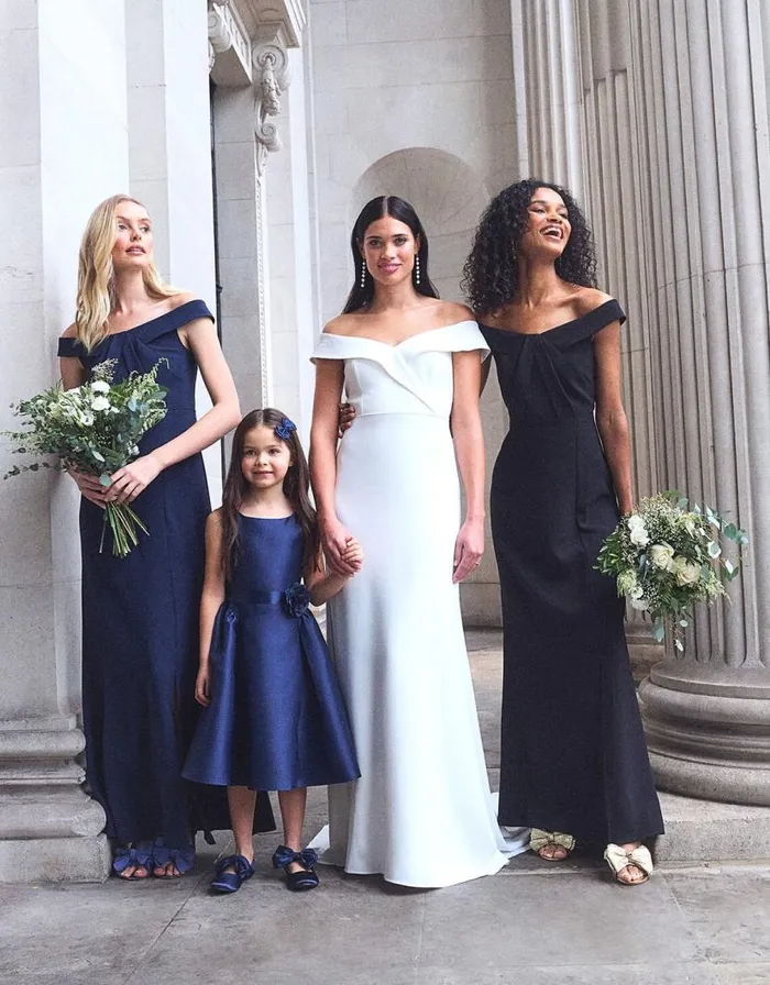 Monsoon Beatrice Crepe Bardot Maxi Dress Blue Women Occasionwear Monsoon Beatrice Crepe Bardot Maxi Dress Blue Women Occasionwear