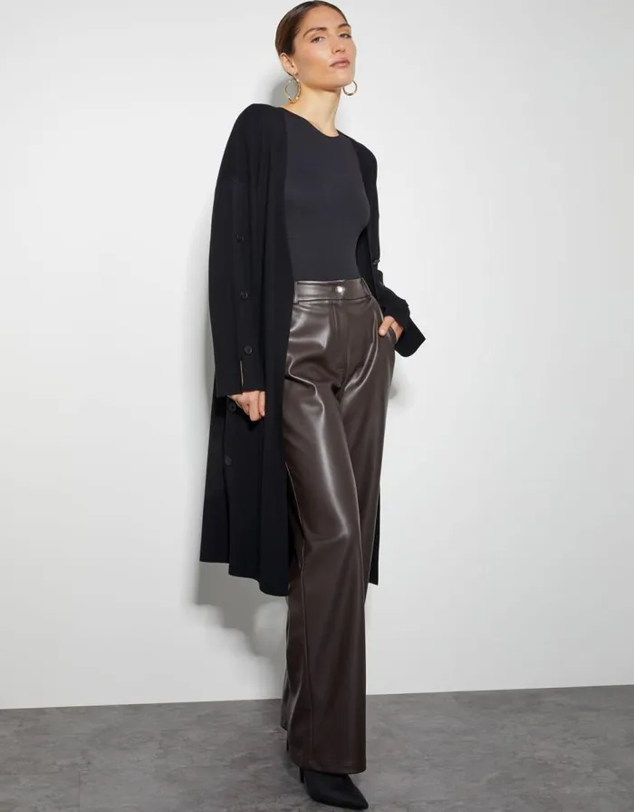 Monsoon Bo Button Detail Longline Cardigan Black Women Tops and Blouses Monsoon Bo Button Detail Longline Cardigan Black Women Tops and Blouses