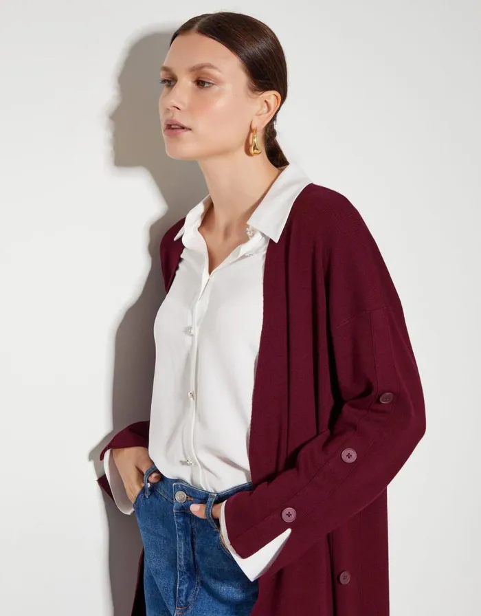 Monsoon Bo Button Detail Longline Cardigan Women Tops and Blouses Monsoon Bo Button Detail Longline Cardigan Women Tops and Blouses