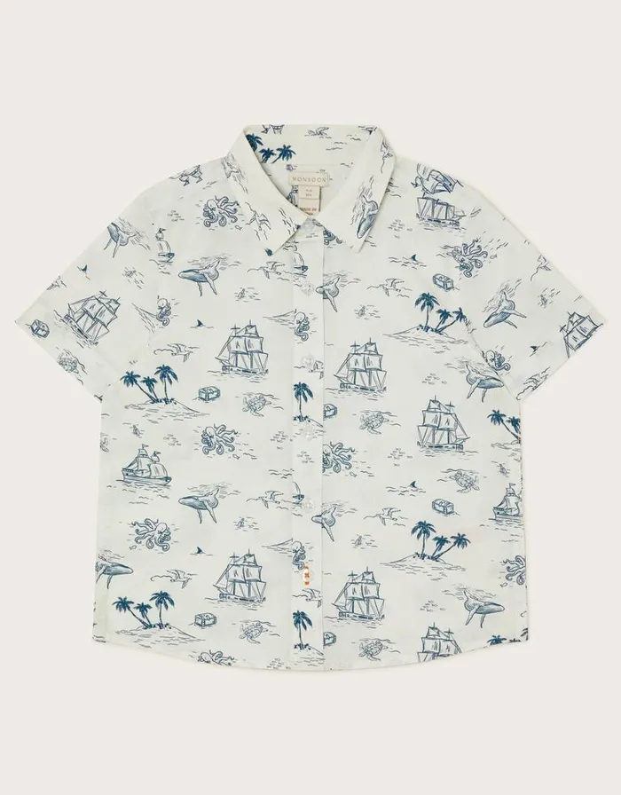 Monsoon Boat Shirt Ivory Children Tops and Tshirts