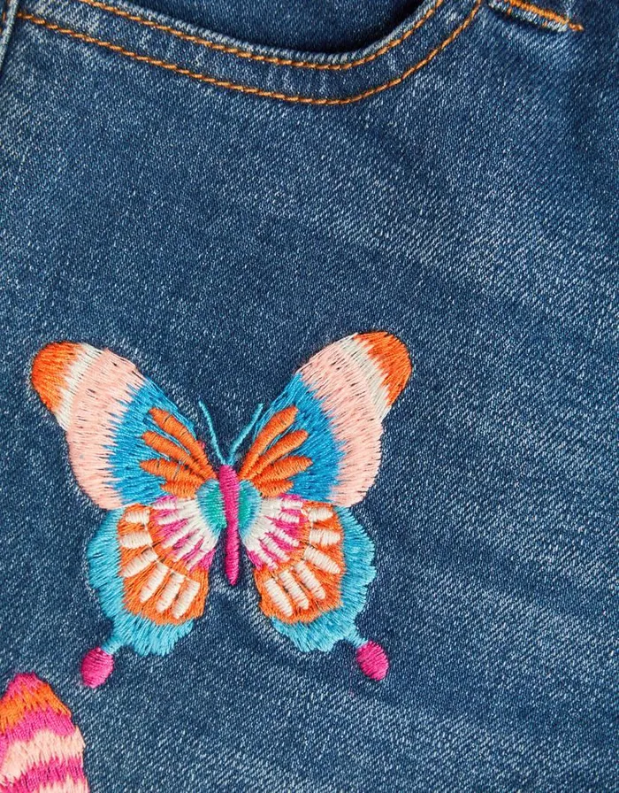 Monsoon Butterfly Embroidered Denim Shorts Blue Children Trousers and Shorts Monsoon Butterfly Embroidered Denim Shorts Blue Children Trousers and Shorts