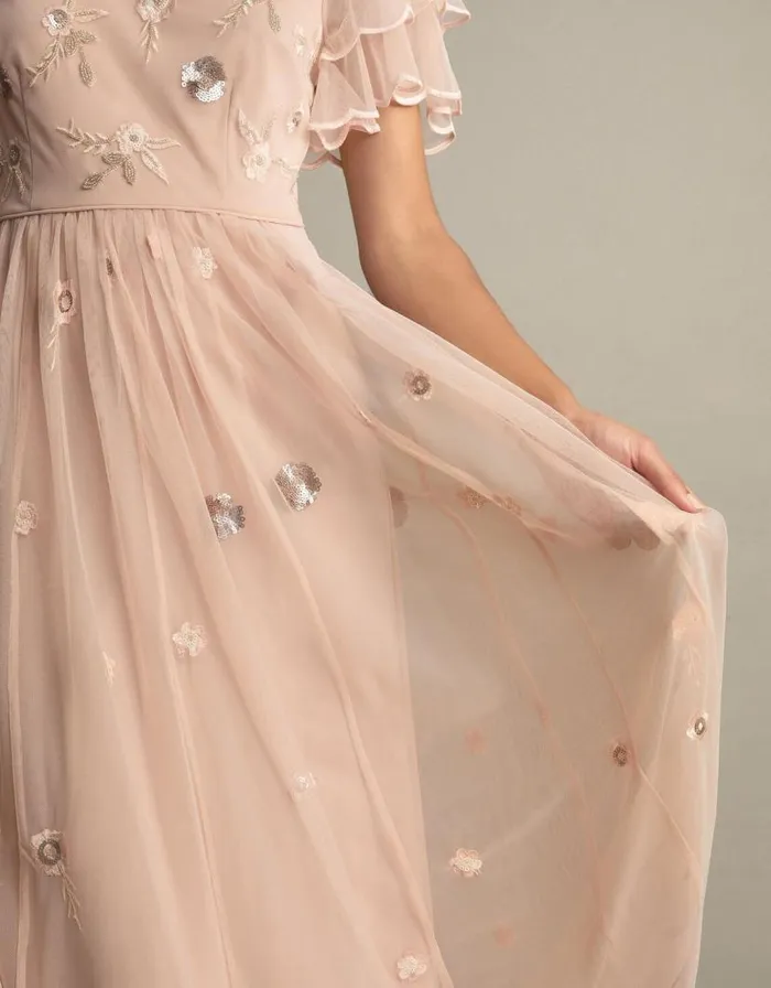 Monsoon Catherine Embellished Maxi Dress Pink Women Occasionwear Monsoon Catherine Embellished Maxi Dress Pink Women Occasionwear