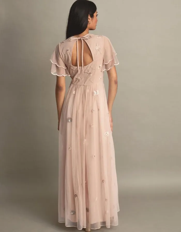 Monsoon Catherine Embellished Maxi Dress Pink Women Occasionwear Monsoon Catherine Embellished Maxi Dress Pink Women Occasionwear