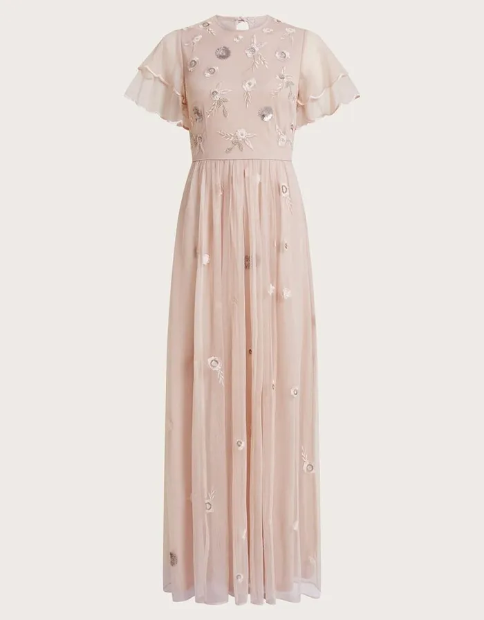 Monsoon Catherine Embellished Maxi Dress Pink Women Occasionwear Monsoon Catherine Embellished Maxi Dress Pink Women Occasionwear
