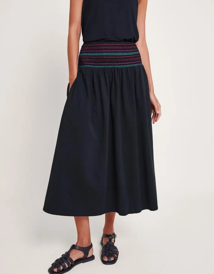 Monsoon Cleo Stitch Skirt Black Women Casualwear Monsoon Cleo Stitch Skirt Black Women Casualwear