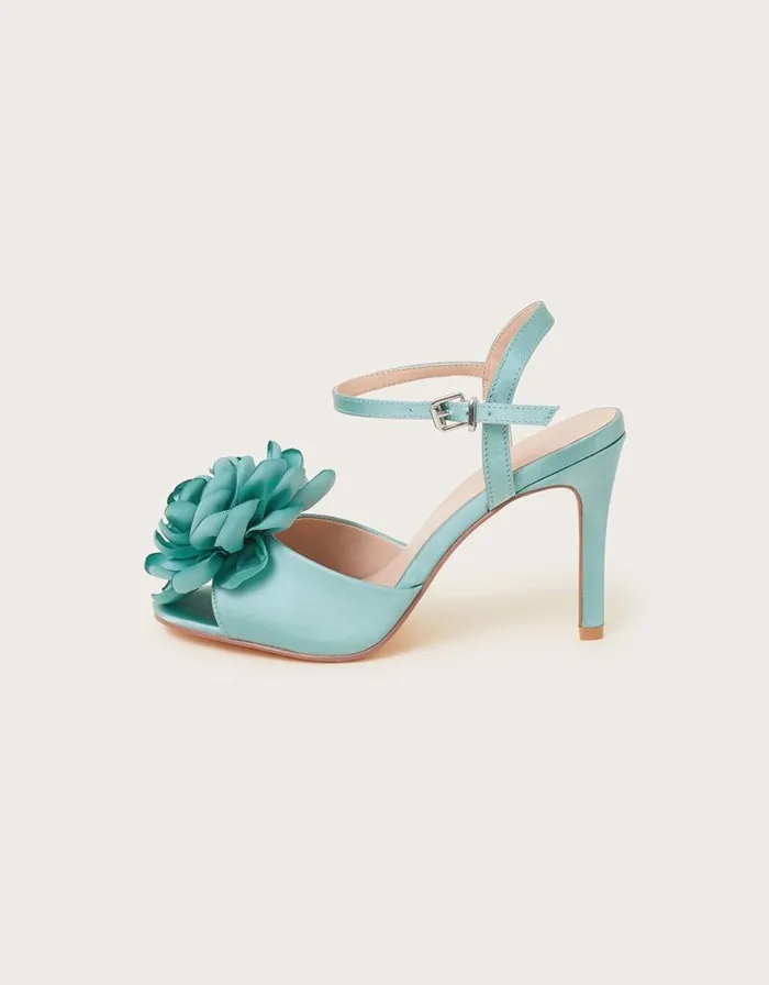 Monsoon Corsage Satin Stilettos Blue Women Sandals Monsoon Corsage Satin Stilettos Blue Women Sandals