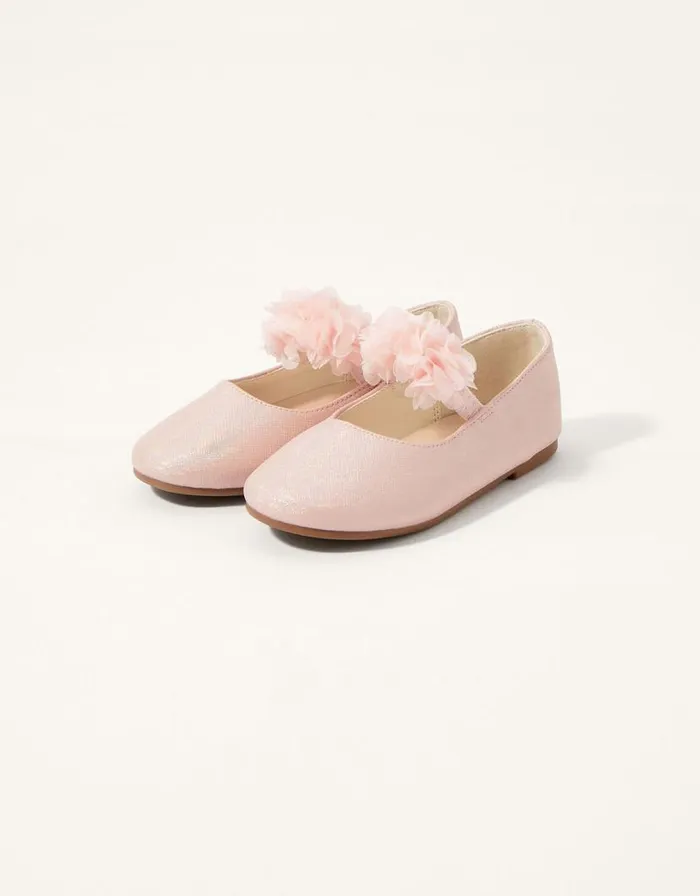 Monsoon Corsage Walker Shoes Pink Children Partywear