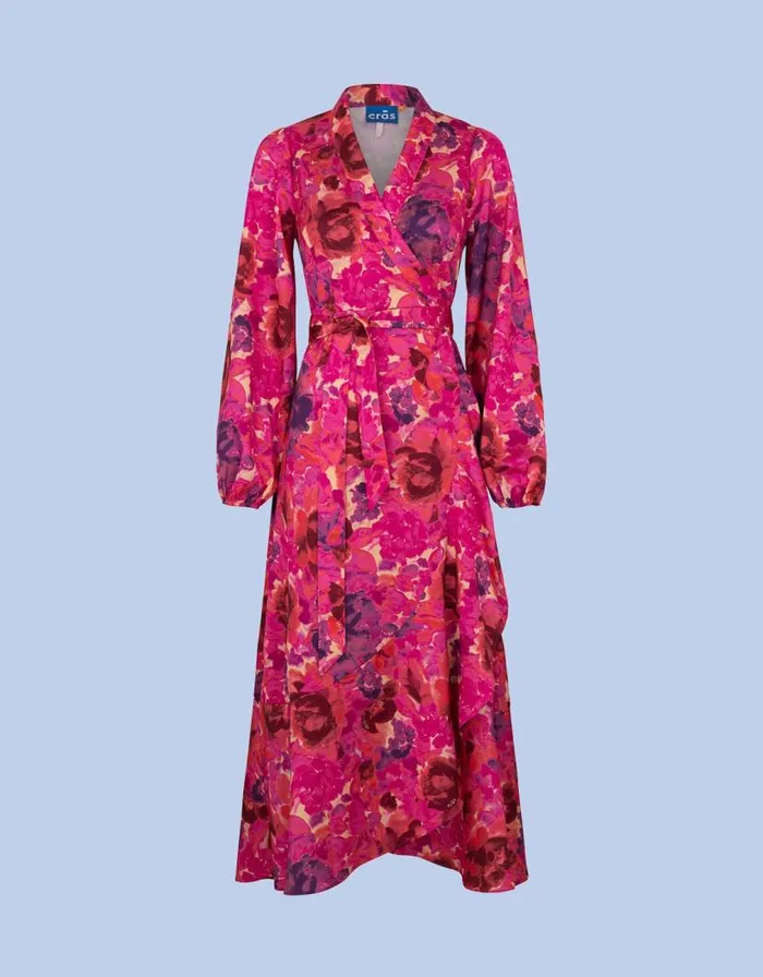 Monsoon Crs Floral Wrap Dress Pink Women Occasion Dresses
