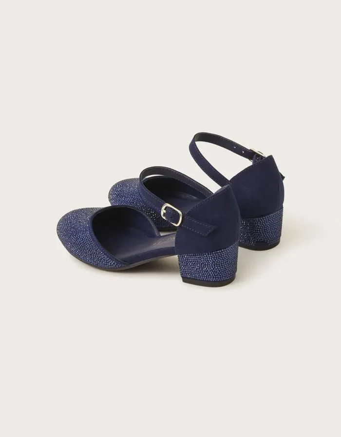 Monsoon Diamante TwoPart Heels Blue Children Partywear Monsoon Diamante TwoPart Heels Blue Children Partywear