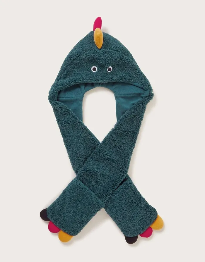 Monsoon Dino AllinOne Scarf Green Children Hats and Sunglasses