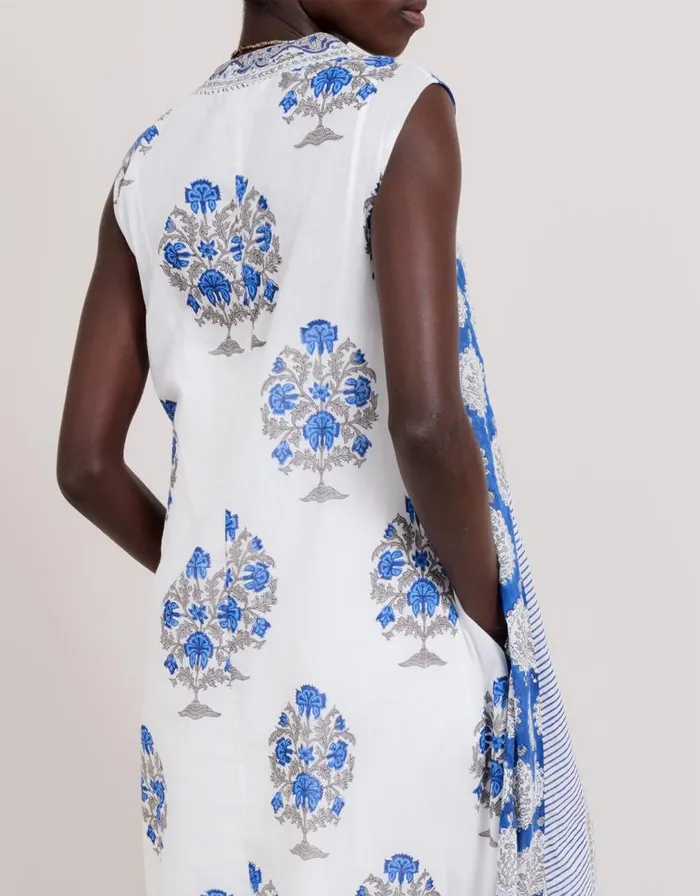 Monsoon East Sleeveless Print Dress Blue Women Summer Dresses Monsoon East Sleeveless Print Dress Blue Women Summer Dresses