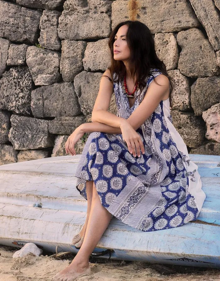 Monsoon East Sleeveless Print Dress Blue Women Summer Dresses Monsoon East Sleeveless Print Dress Blue Women Summer Dresses