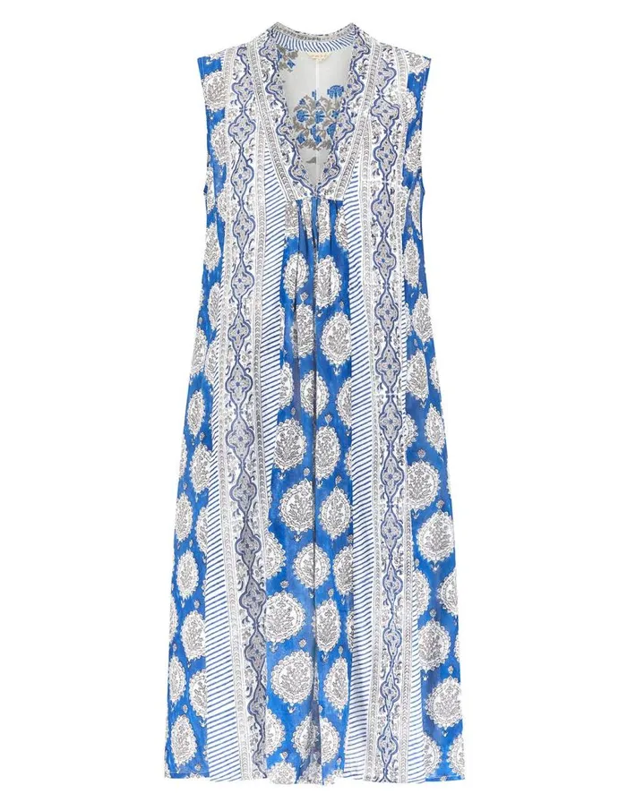 Monsoon East Sleeveless Print Dress Blue Women Summer Dresses Monsoon East Sleeveless Print Dress Blue Women Summer Dresses