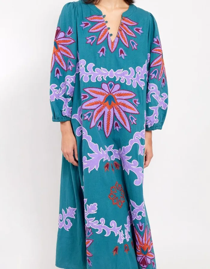 Monsoon East Taylor Embroidered Dress Teal Women Day Dresses Monsoon East Taylor Embroidered Dress Teal Women Day Dresses