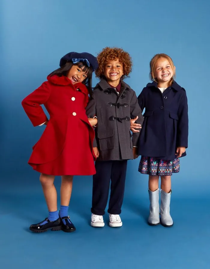 Monsoon Faux Fur Collar Swing Coat Red Children Coats and Jackets