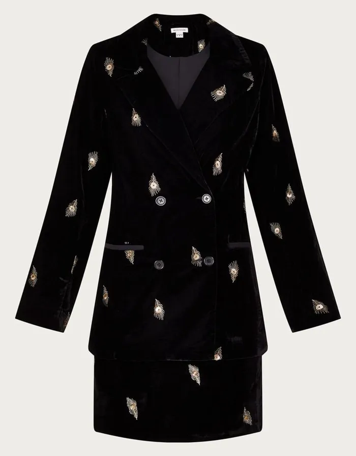 Monsoon Faye Velvet Blazer Black Women Jackets Monsoon Faye Velvet Blazer Black Women Jackets