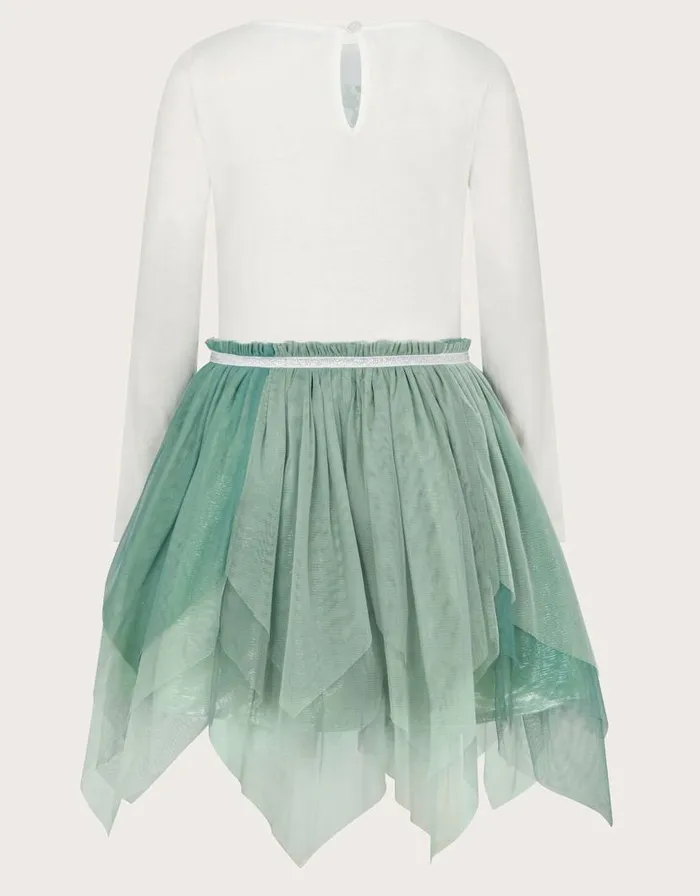 Monsoon Floral Embellished Tulle Long Sleeve Disco Dress Green Children Dresses Monsoon Floral Embellished Tulle Long Sleeve Disco Dress Green Children Dresses