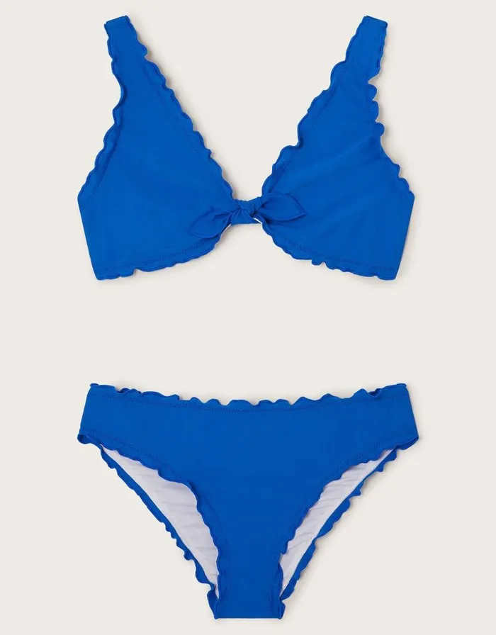 Monsoon Frill Bikini Set Blue Children Beachwear and Swimwear