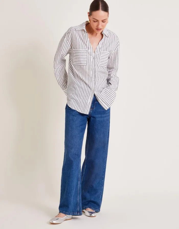 Monsoon Gilly Stripe Shirt Ivory Women Tops and Blouses Monsoon Gilly Stripe Shirt Ivory Women Tops and Blouses