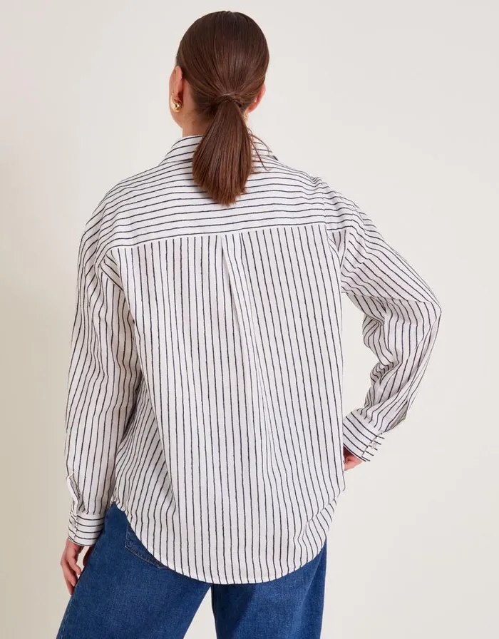 Monsoon Gilly Stripe Shirt Ivory Women Tops and Blouses Monsoon Gilly Stripe Shirt Ivory Women Tops and Blouses