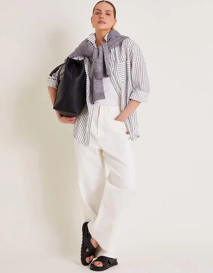 Monsoon Gilly Stripe Shirt Ivory Women Tops and Blouses Monsoon Gilly Stripe Shirt Ivory Women Tops and Blouses