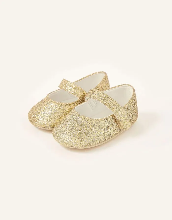 Monsoon Glitter Bootie Shoes Gold Children Partywear