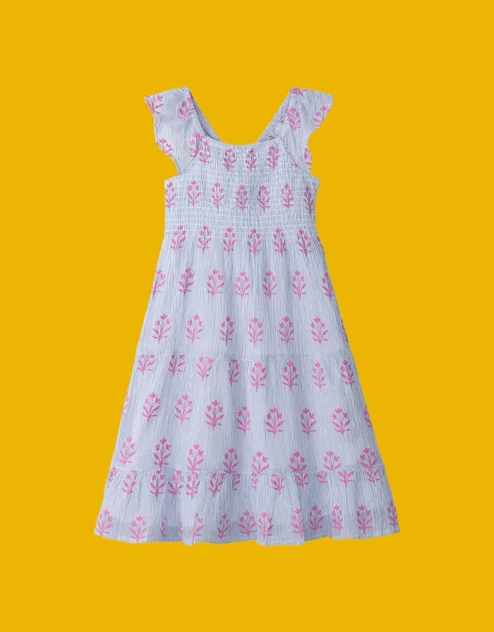 Monsoon Hatley Wildflower Seersucker Dress White Children Dresses