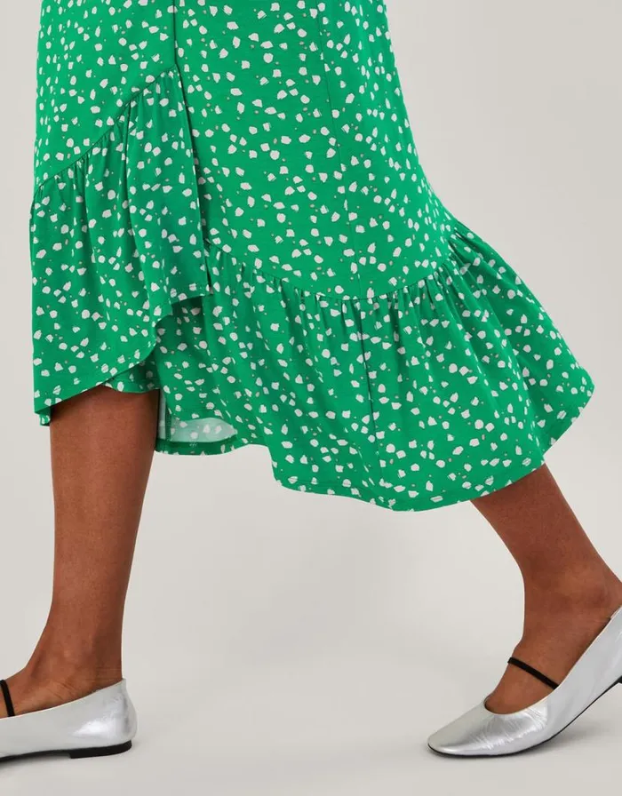 Monsoon Hattie Spot Wrap Dress Green Women Midi Dresses Monsoon Hattie Spot Wrap Dress Green Women Midi Dresses