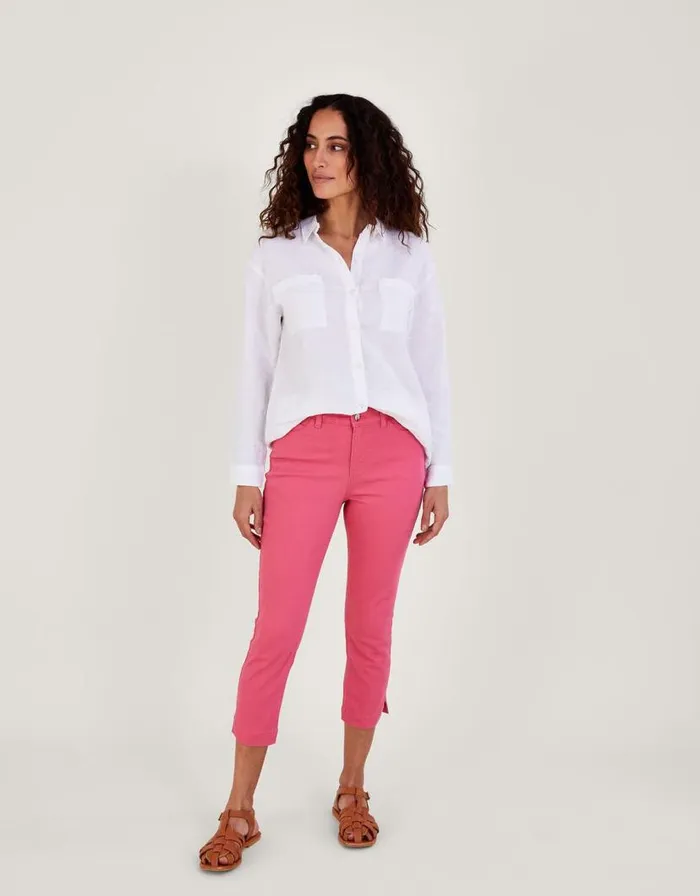 Monsoon Idabella Crop Skinny Jeans With Sustainable Cotton Pink Women Trousers and Jeans
