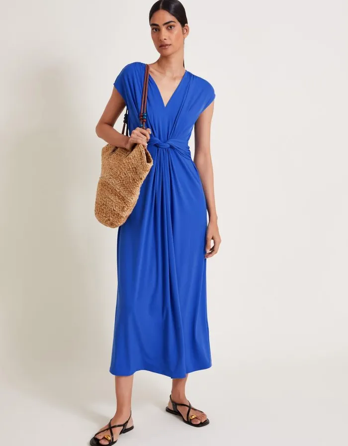 Monsoon Jaya Jersey Maxi Dress Blue Women Maxi Dresses