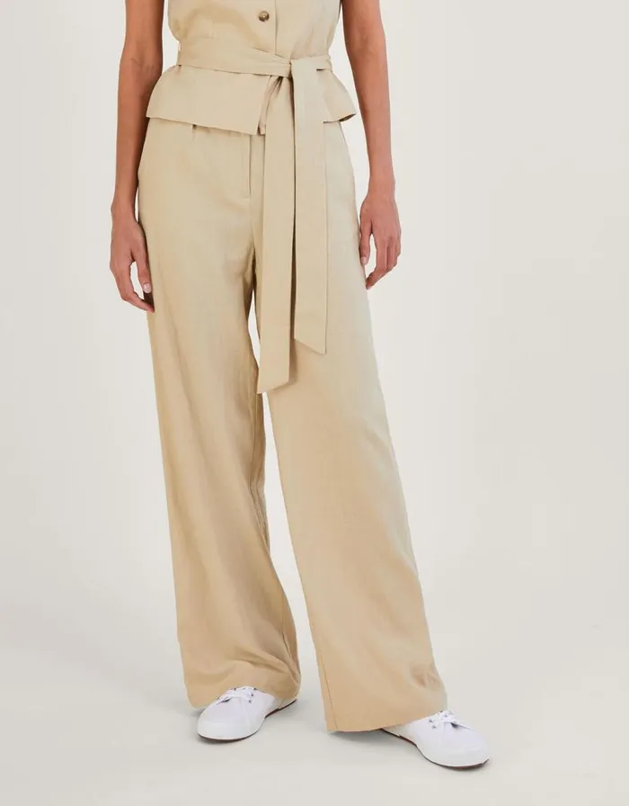 Monsoon Jenny Trousers In Linen Blend Natural Women Trousers and Jeans Monsoon Jenny Trousers In Linen Blend Natural Women Trousers and Jeans