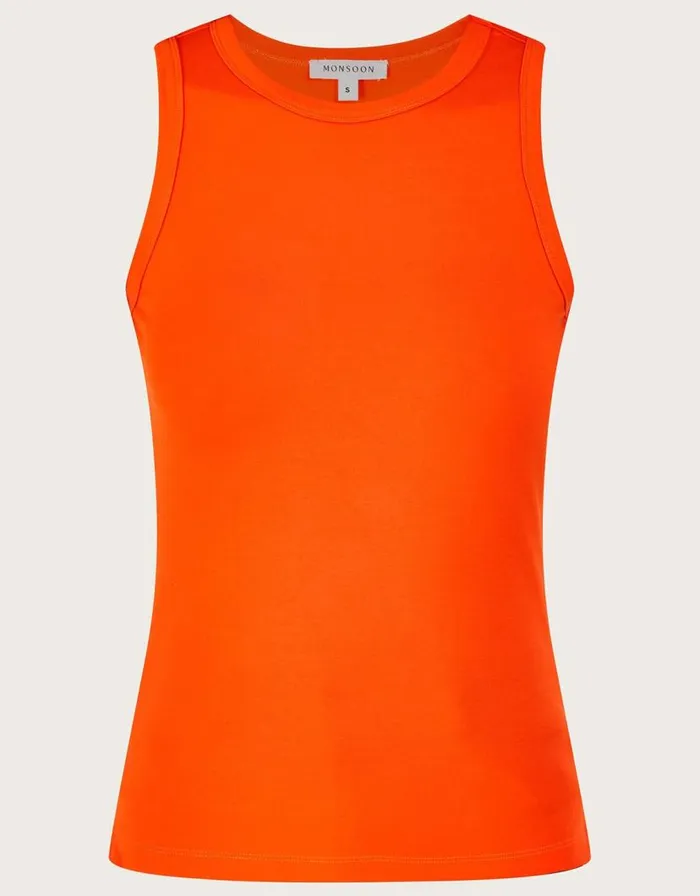 Monsoon Jersey Cami Tank Top With LENZING ECOVERO Orange Women Tops and Blouses Monsoon Jersey Cami Tank Top With LENZING ECOVERO Orange Women Tops and Blouses