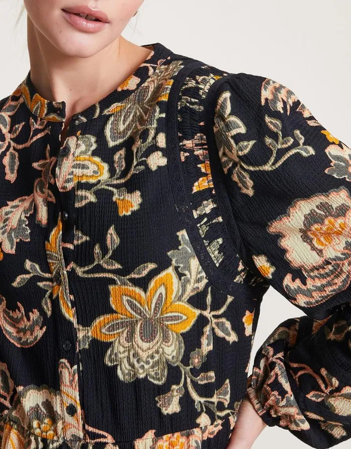 Monsoon Juliet Floral Midi Shirt Dress Black Women Midi Dresses Monsoon Juliet Floral Midi Shirt Dress Black Women Midi Dresses