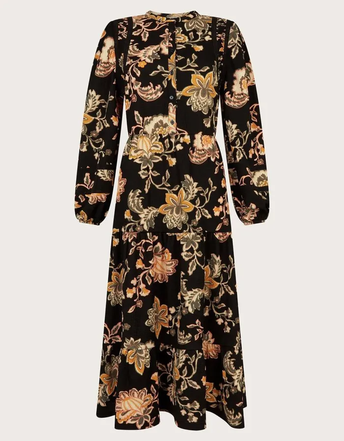 Monsoon Juliet Floral Midi Shirt Dress Black Women Midi Dresses Monsoon Juliet Floral Midi Shirt Dress Black Women Midi Dresses