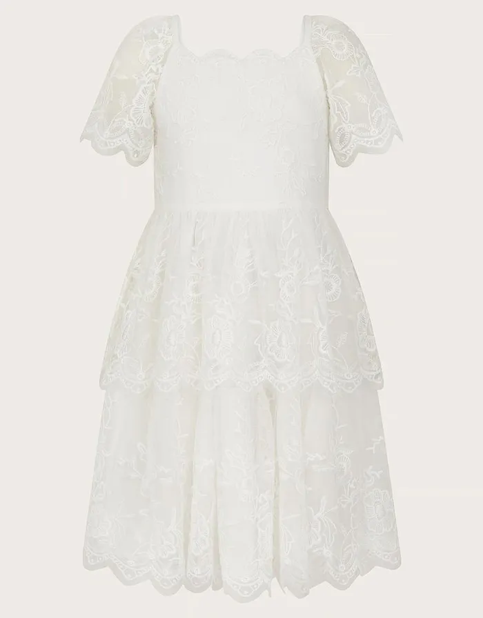 Monsoon Kriti Scallop Bohemian Dress Ivory Children Dresses Monsoon Kriti Scallop Bohemian Dress Ivory Children Dresses