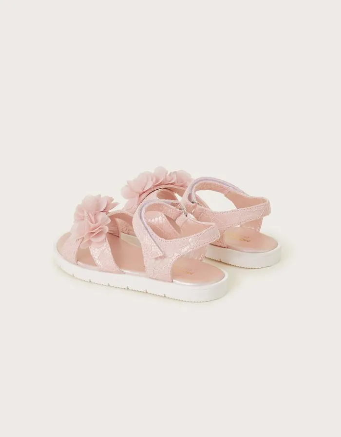 Monsoon Lace Corsage Sandals Pink Children Girls039 Shoes and Sandals