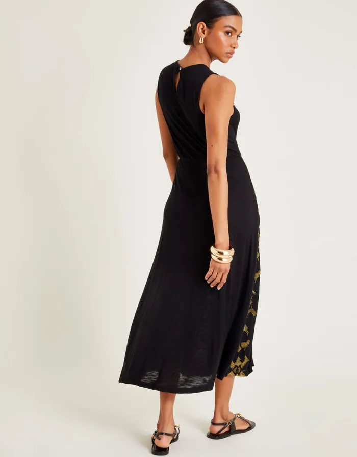Monsoon Mimi Metallic Embroidered Midi Dress Black Women Midi Dresses Monsoon Mimi Metallic Embroidered Midi Dress Black Women Midi Dresses