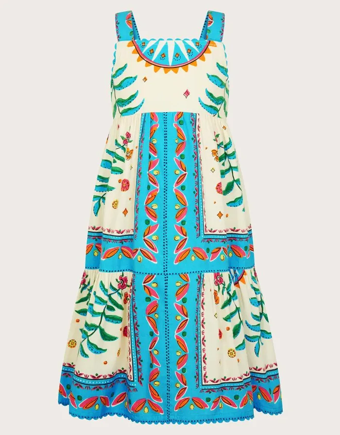 Monsoon MINI ME Border Tile Dress Ivory Children Dresses Monsoon MINI ME Border Tile Dress Ivory Children Dresses