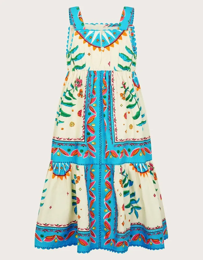 Monsoon MINI ME Border Tile Dress Ivory Children Dresses Monsoon MINI ME Border Tile Dress Ivory Children Dresses