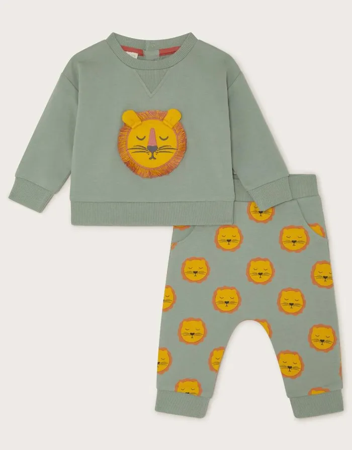 Monsoon Newborn Lion Jersey Set Green Children Clothing and Outfits