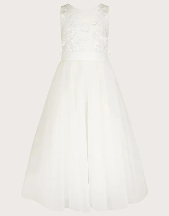 Monsoon Odette Alice Tulle Maxi Dress Ivory Children Dresses