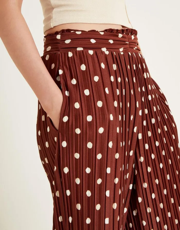 Monsoon Paris Spot Plisse Trousers Brown Women Casualwear Monsoon Paris Spot Plisse Trousers Brown Women Casualwear