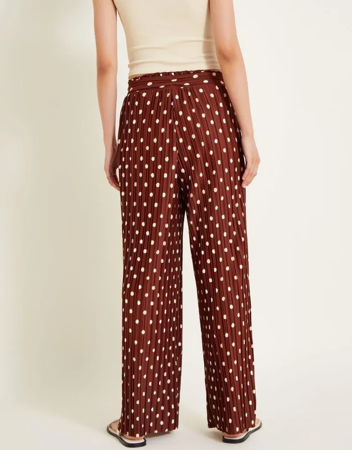 Monsoon Paris Spot Plisse Trousers Brown Women Casualwear Monsoon Paris Spot Plisse Trousers Brown Women Casualwear