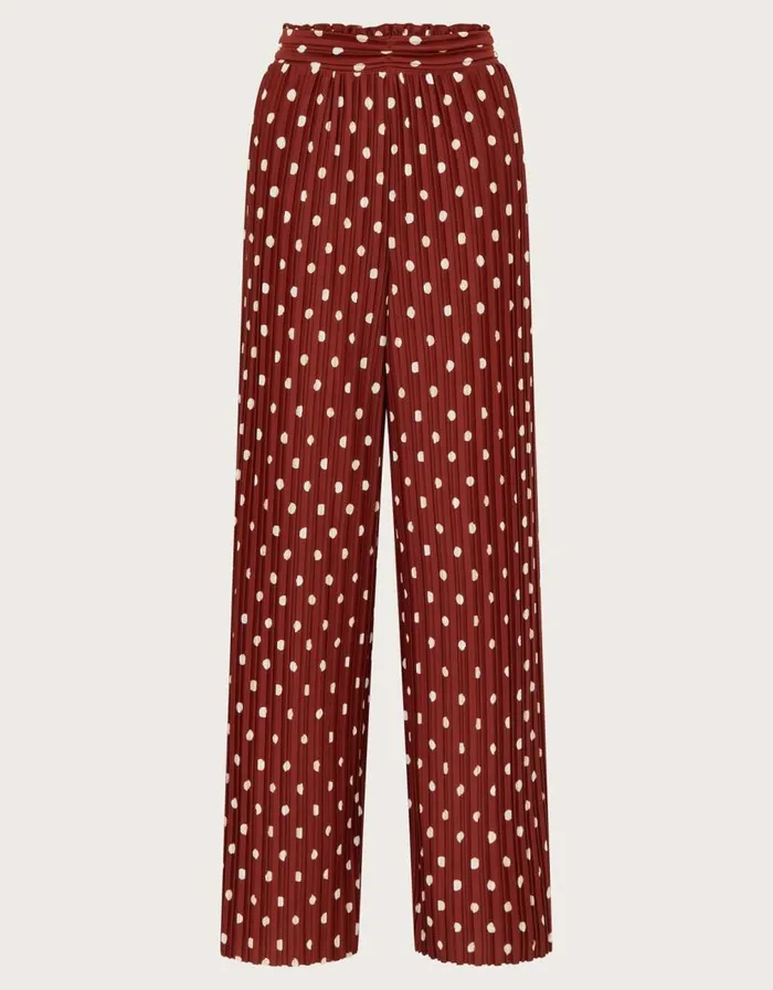 Monsoon Paris Spot Plisse Trousers Brown Women Casualwear Monsoon Paris Spot Plisse Trousers Brown Women Casualwear