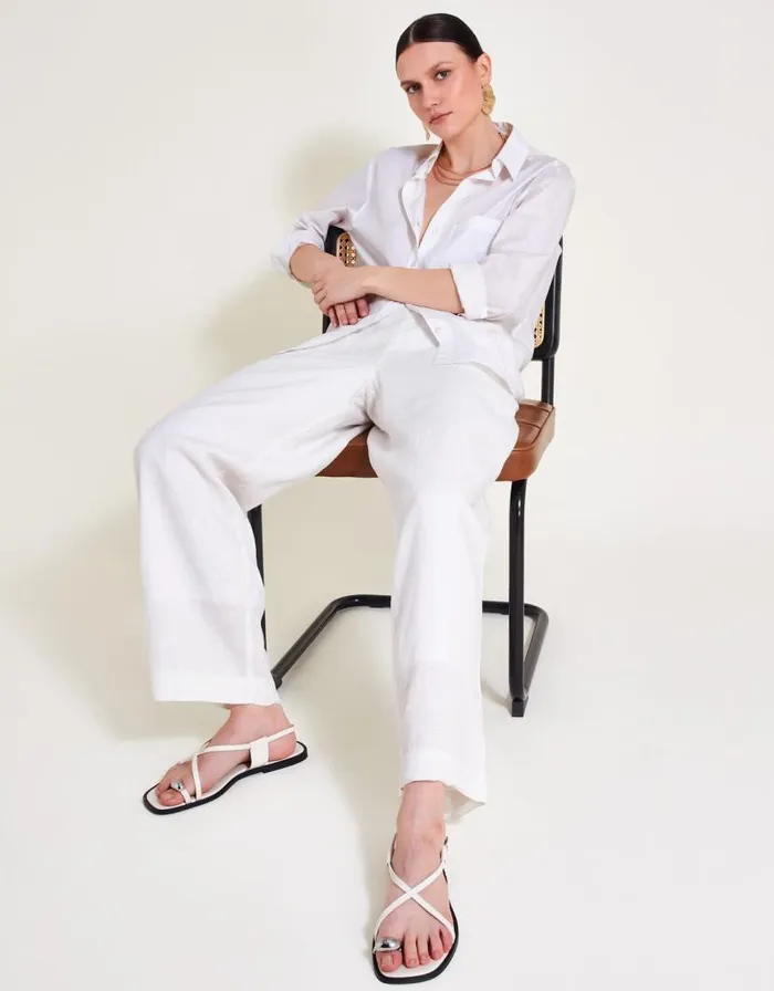 Monsoon Parker Linen Crop Trousers White Women Casualwear Monsoon Parker Linen Crop Trousers White Women Casualwear