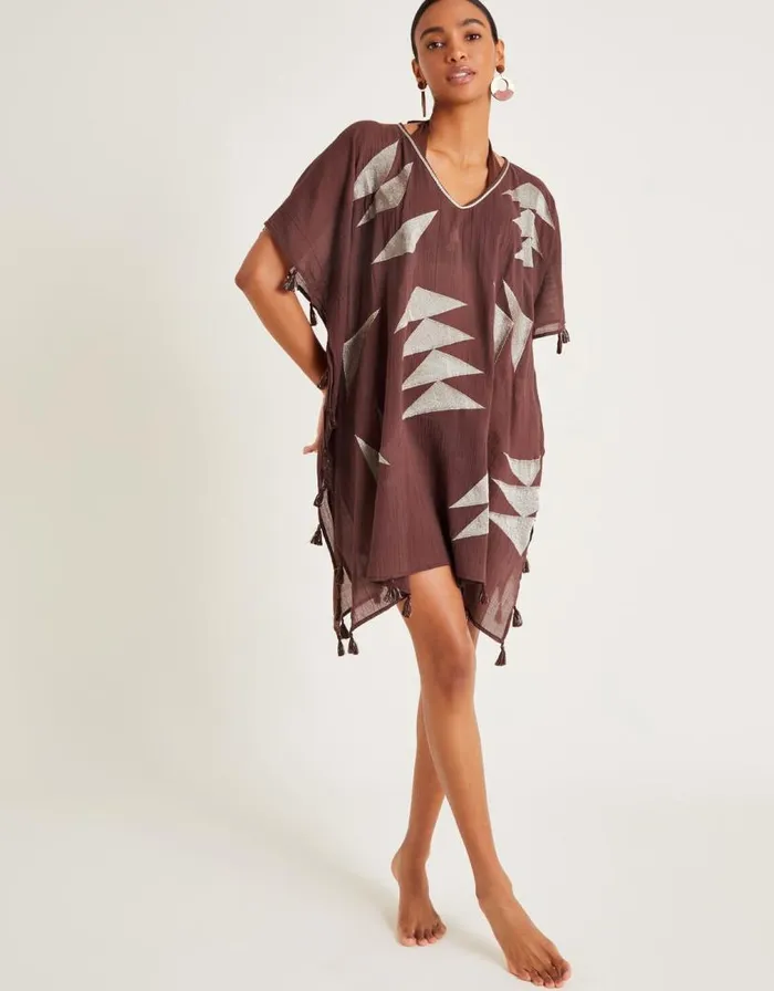 Monsoon Patti Embroidered Kaftan Brown Women Kaftans and Kimonos Monsoon Patti Embroidered Kaftan Brown Women Kaftans and Kimonos