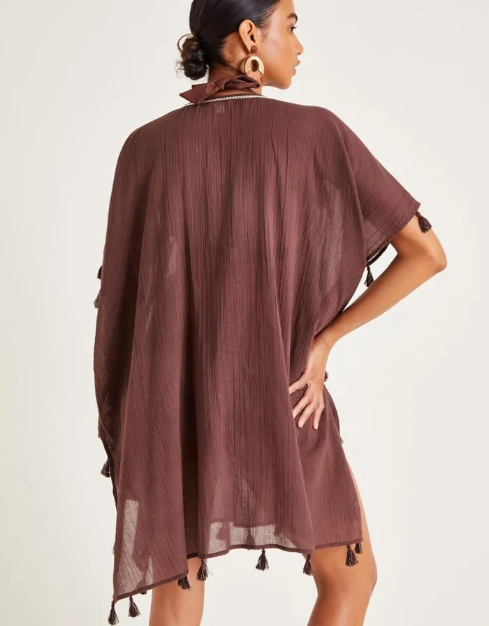 Monsoon Patti Embroidered Kaftan Brown Women Kaftans and Kimonos Monsoon Patti Embroidered Kaftan Brown Women Kaftans and Kimonos