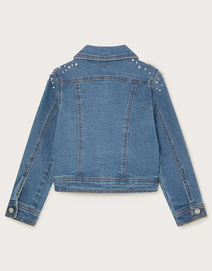Monsoon Pearl Denim Jacket Blue Children Coats and Jackets Monsoon Pearl Denim Jacket Blue Children Coats and Jackets